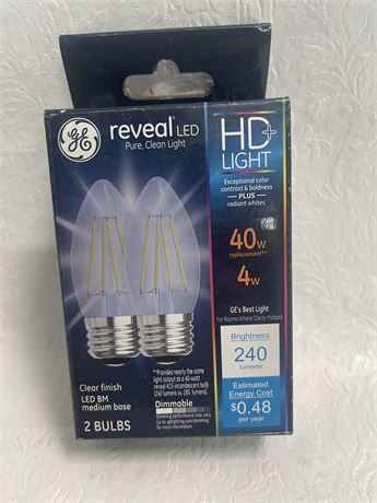 Reveal 2-LED 40 watt bulbs, New