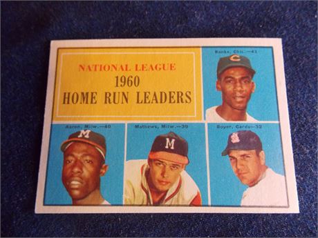 1961 Topps #43 Hank Aaron/Ernie Banks/Eddie Mathews LL