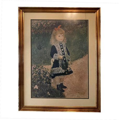 "A Girl with Watering Can" by Renoir Framed Print