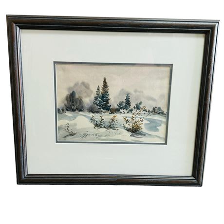1997 Watercolor Winter Landscape