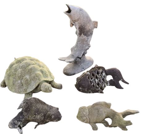 Rust Turtle Set Rust Belt Revival Online Auctions - Plastic Resin Turtle/Koi Fish ...