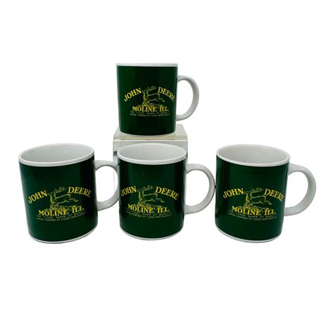 Gibson John Deere Green Coffee Mugs Set of 4