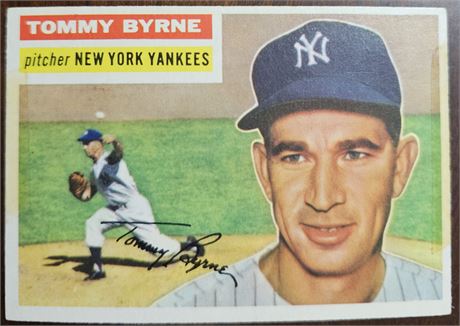 1956 Topps Tommy Byrne #215 New York Yankees Baseball Card