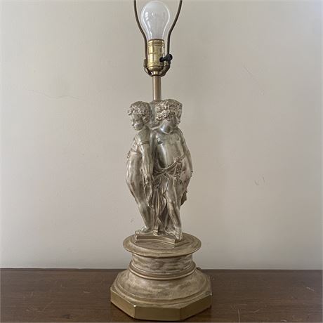 Vintage 3 Cherub Plaster Lamp Base (No Shade)