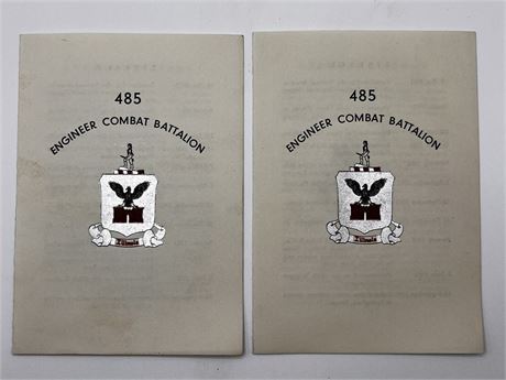 Vintage 485 Engineer Combat Battalion Illinois Coat of Arms / Historical Placard