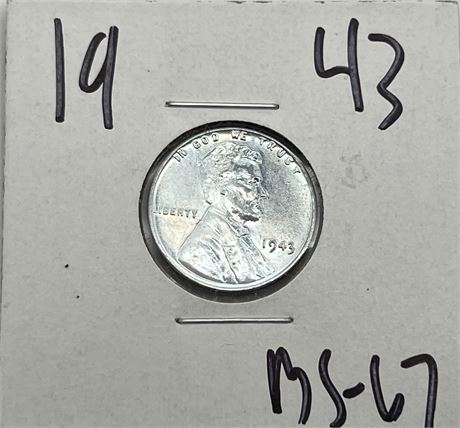 1943 Steel Penny MS67