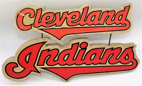 Wood Cleve Indians sign