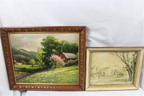 Countryside Scenery Print by Robert Wood, and Print by George Cherepov
