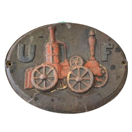 Cast Iron United Firemans Plaque