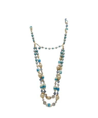 Long Endless Wrap Necklace With Pearls, Shards & Stones
