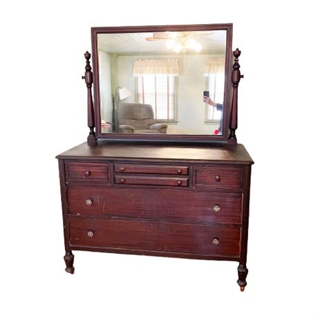 Antique Dresser with Tilt Top Mirror