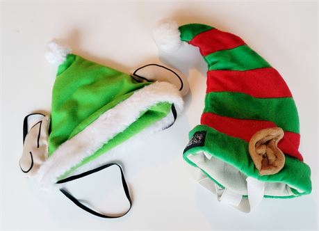 (2) Elf cap with ears Dog costume