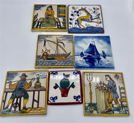 Group of Delft and Quimper Tiles