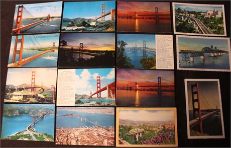 Vintage Postcards, Golden Gate Bridge