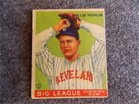 1933 Goudey #96 Willis Hudlin, Cleveland Indians