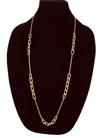Avon Gold Tone Link Chain Long Necklace