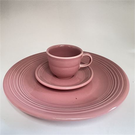 Fiestaware Dust Rose Place Three Piece Place Setting