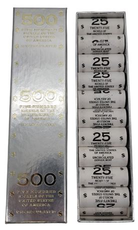 500 Nickels 2005 Denver Mint Buffalo Uncirculated W/Box