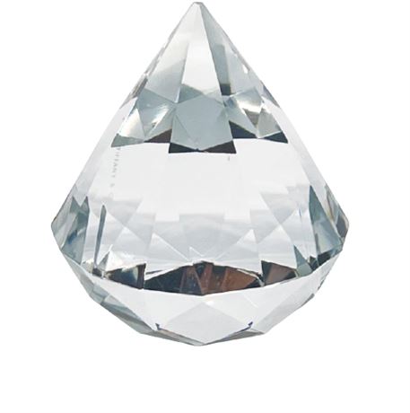 Tiffany & Co. Faceted Diamond Crystal Paperweight