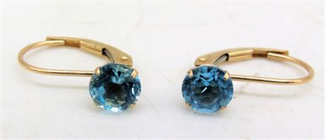 10K earrings blue stones
