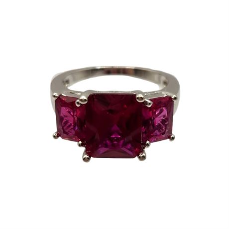 Bright Red 6.5 tcw Ruby Ring