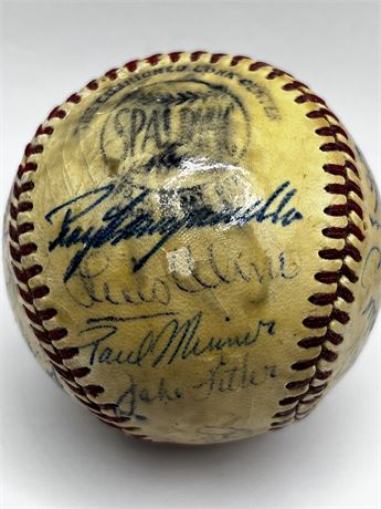 Jackie Robinson + Autographed 1949 Brooklyn Dodgers World Series Team Baseball