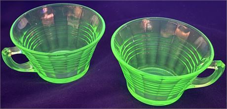 Rust Tea Cups Rust Belt Revival Online Auctions - Pair Of Uranium Glass Tea Cups.