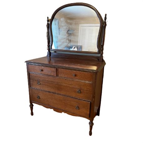 Antique Chest of Drawers with Tilt Top Mirror