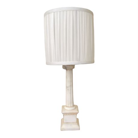 Alabaster and Marble Column Lamp