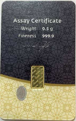 IGR Gold Bar .5 Gram Istanbul Gold Refinery 999.9 Fine Sealed Pure Gold