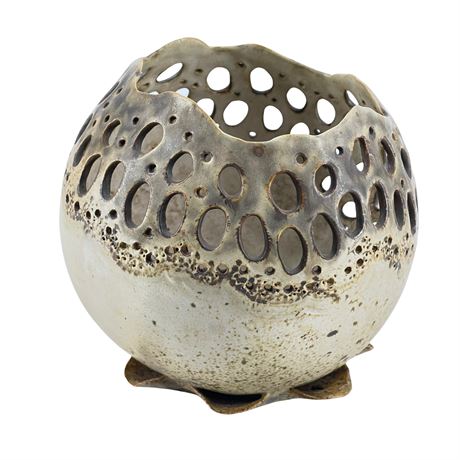 Studio Pottery Earthenware Shino Vase