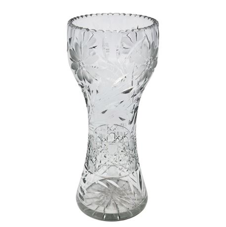 Vintage Cut Clear Crystal Vase