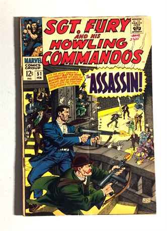 Feb. 1968  Vol. 1 Marvel Comics "SGT. FURY AND HIS HOWLING COMMANDOS"  #51 Comic