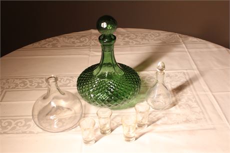 Glass Decanters and Shotglasses