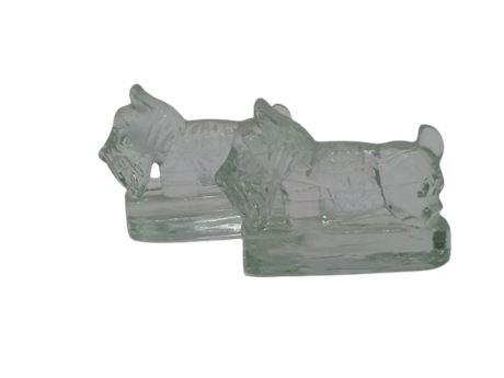 Glass Scotty Dog Bookends