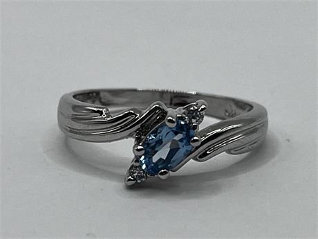 Topaz Sterling Silver Ring Size 9