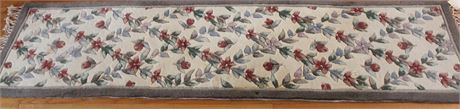 Chinese Carved Wool Carpet Runner, Floral Design