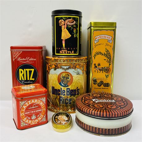 Collection of Vintage Advertising Tins w/ Uncle Ben's Rice and More!