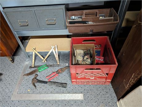 Assorted tools, Electrical Items, Storage Drawers