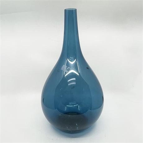 Mid Century Aseda Sweden Art Glass Blue Vase