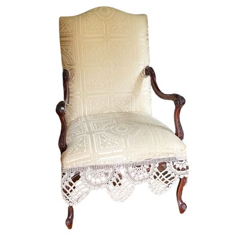 Mahogany Carved 19th C Reproduction Arm Chair