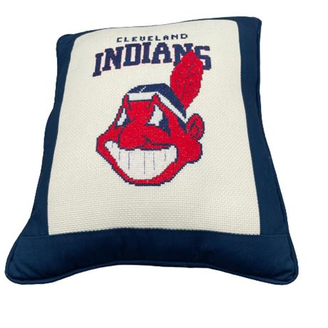 Chief Wahoo Cleveland Indians Embroidered Pillow