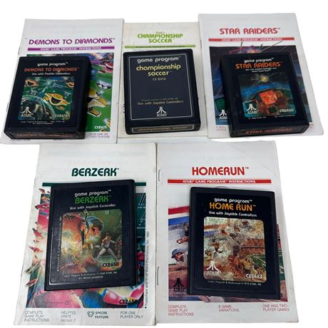 Lot of 5 Game Program Atari Games with Booklets