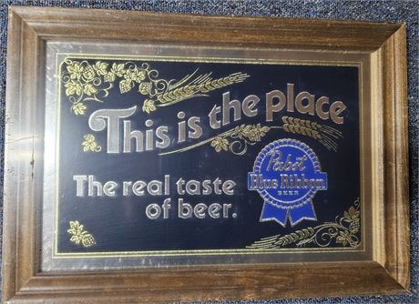 Pabst Blue Ribbon - This is the Place Mirror Beer Sign