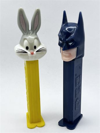 Vintage Bugs Bunny and Batman Pez Dispenser Lot