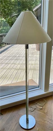 Pair of Hansen Crystal and Chrome Floor Lamps