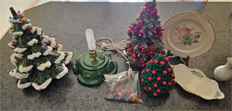 Ceramic Christmas Tree and Other Holiday Decorations