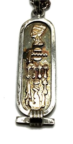Sterling Silver Milor Necklace 24" Chain 2" Pendant