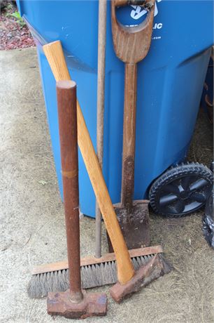 Broom, Shovel, Sledge Hammer and Maul