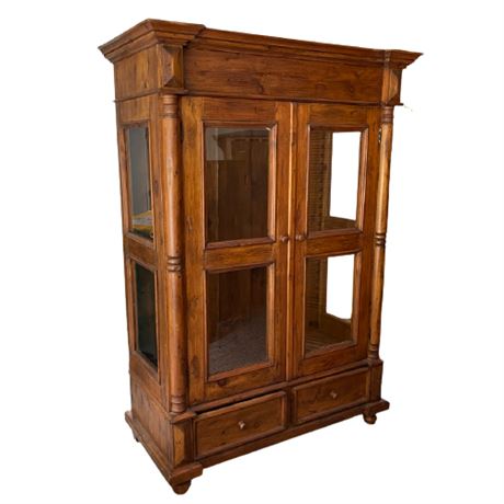 Reclaimed Pine Display Armoire Cabinet